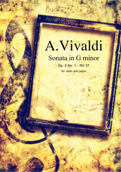 Sonata in G minor Op.2 No.1 by Antonio Vivaldi for violin and piano