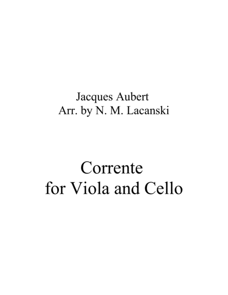 Corrente Op. 1 #1 for Viola and Cello image number null