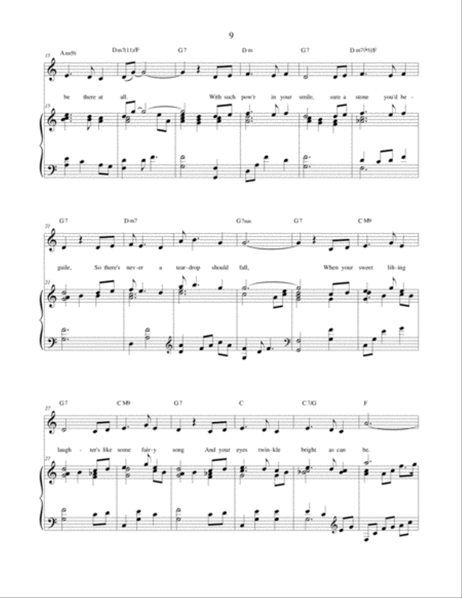 When Irish Eyes Are Smiling - piano solo (includes vocals and chords) Piano Solo scores gallery preview page 3