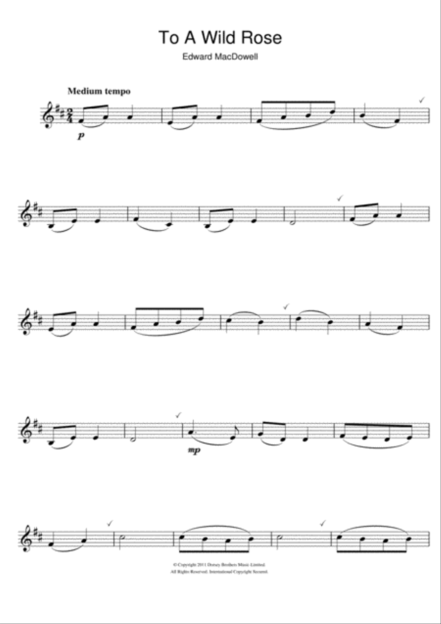 To A Wild Rose To A Wild Rose Clarinet Solo scores gallery preview page 1