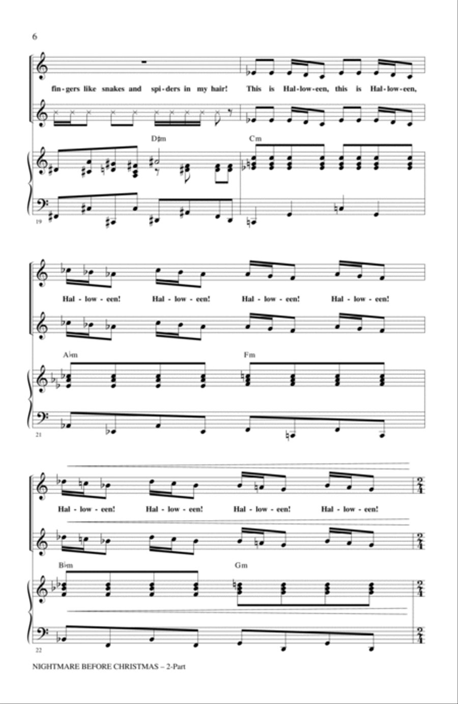 Nightmare Before Christmas (Medley) (arr. Alan Billingsley) 2-Part scores gallery preview page 4