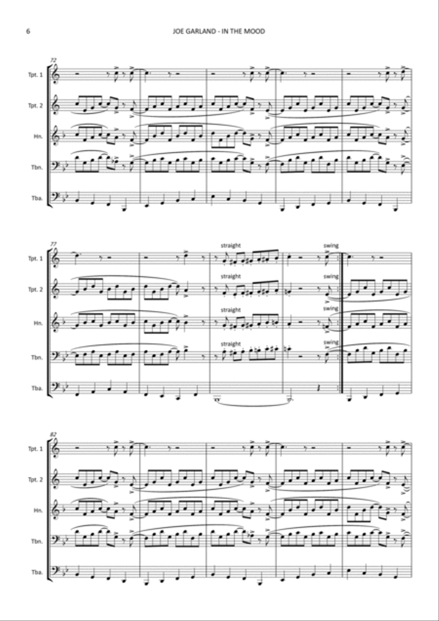 In The Mood Brass Ensemble scores gallery preview page 6