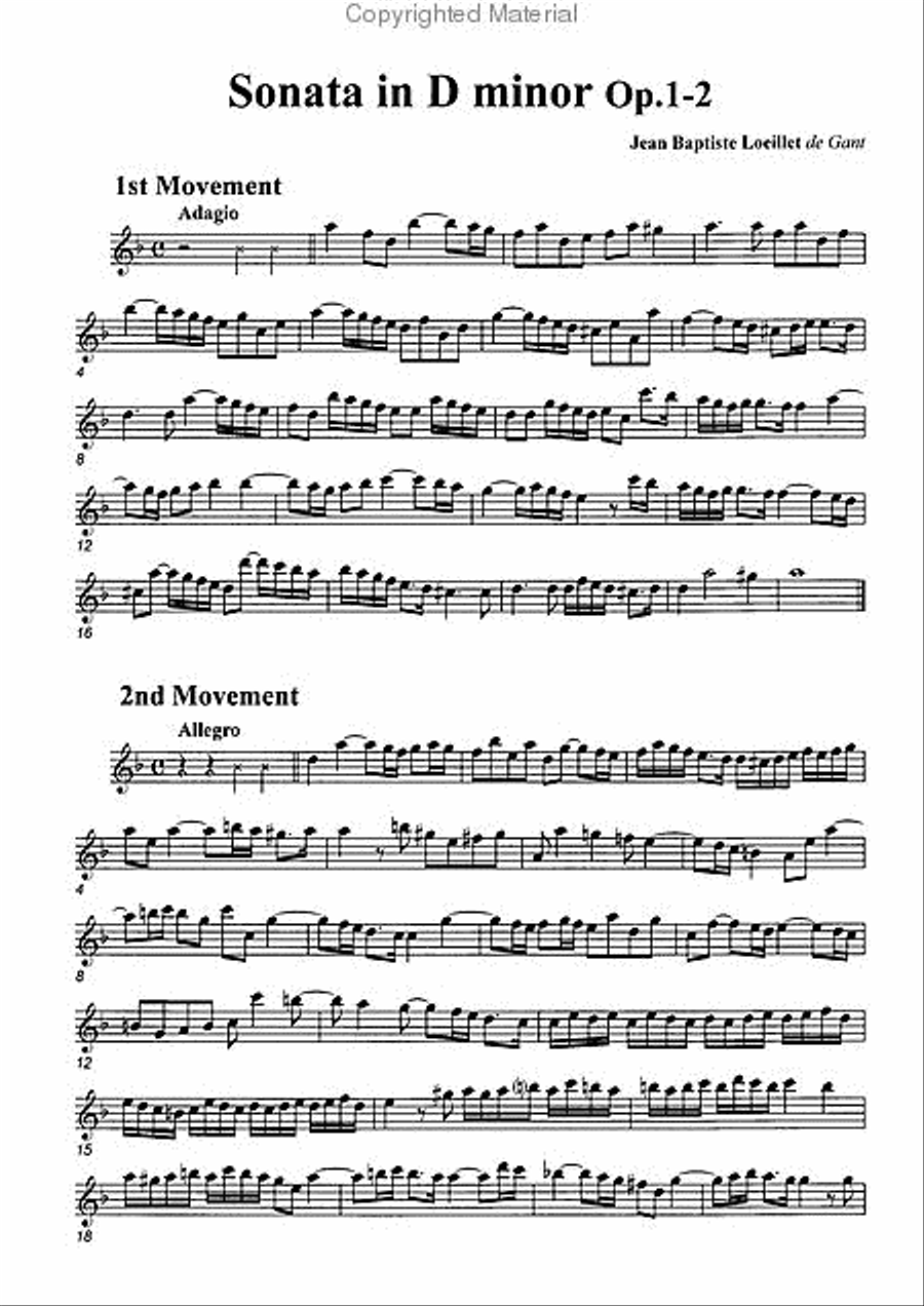 Sonata in D minor, Op. 1-2 Alto Recorder scores gallery preview page 2