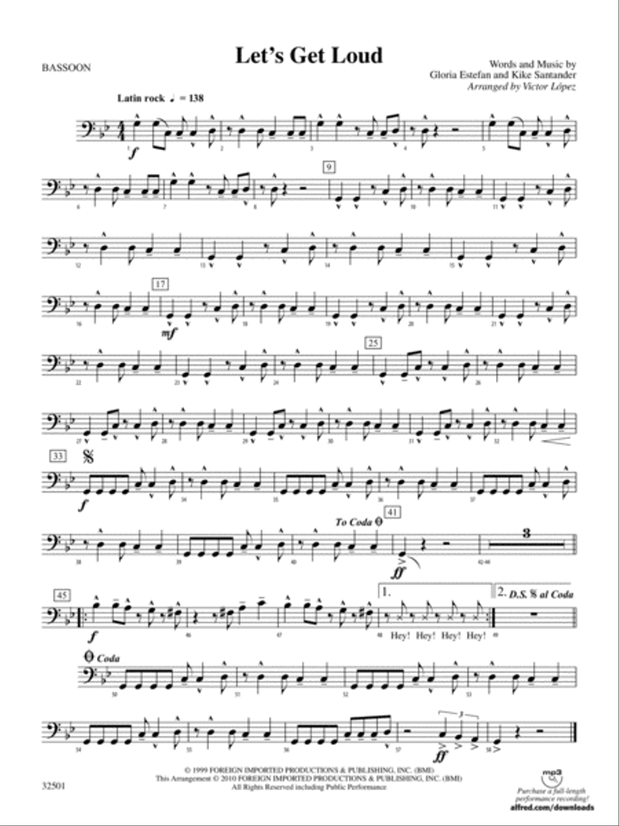 Let's Get Loud: Bassoon Let's Get Loud: Bassoon Concert Band scores gallery preview page 1