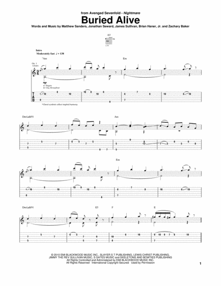 Afterlife by Avenged Sevenfold - Electric Guitar - Digital Sheet Music