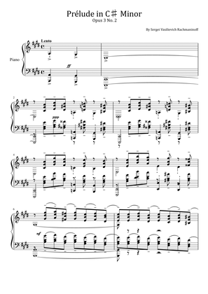 Rachmaninoff - Prélude in C♯ Minor - Op.3 No. 2 - Original With Fingered