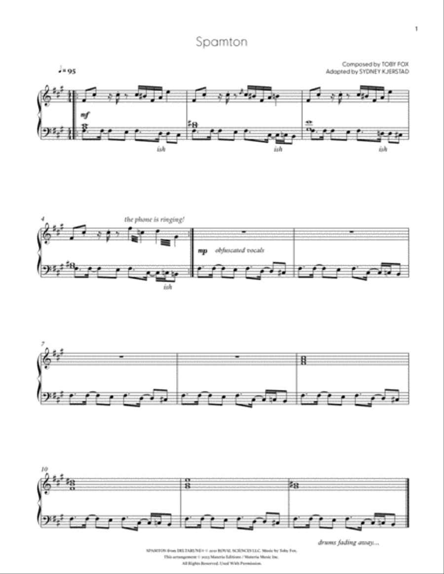 Spamton (DELTARUNE Chapter 2 - Piano Sheet Music) Easy Piano scores gallery preview page 2