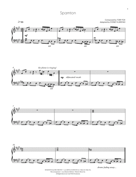 Spamton (DELTARUNE Chapter 2 - Piano Sheet Music)
