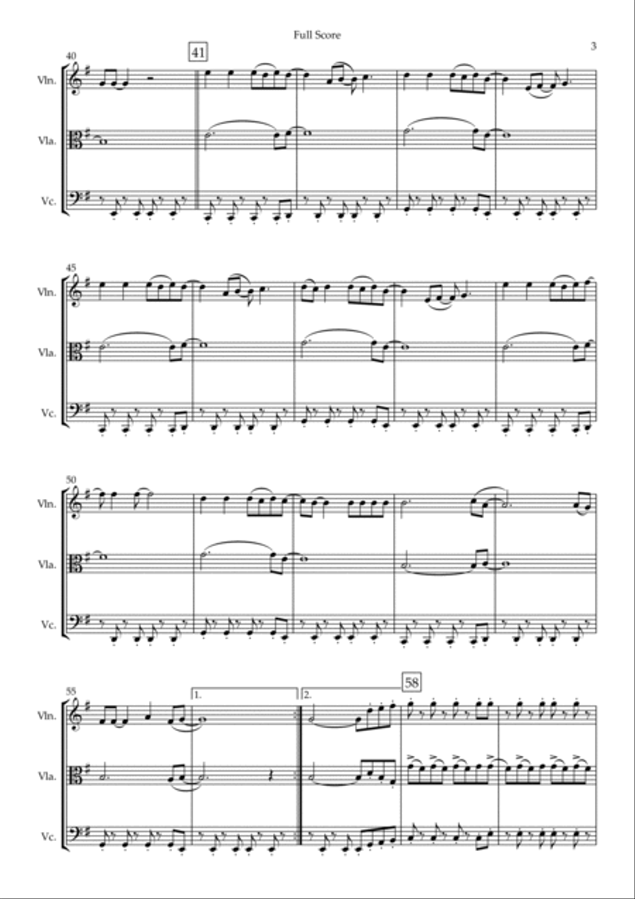 Viva La Vida String Trio scores gallery preview page 3