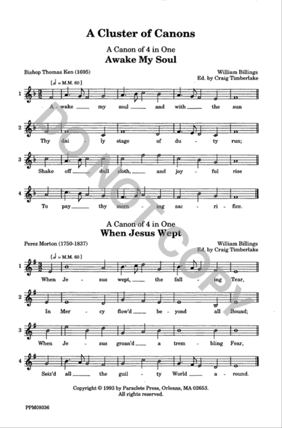 A Cluster of Canons A Cappella scores gallery preview page 2