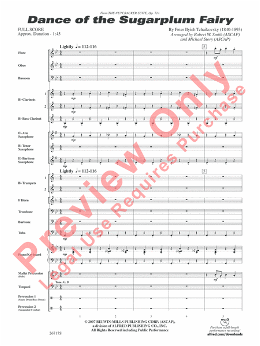 Dance of the Sugar Plum Fairy Concert Band Methods scores gallery preview page 4