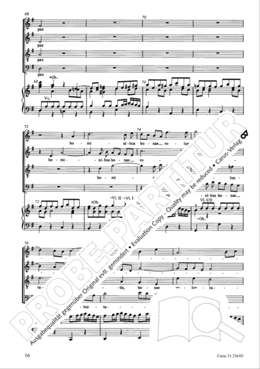 Mass in G Major 4-Part scores gallery preview page 17