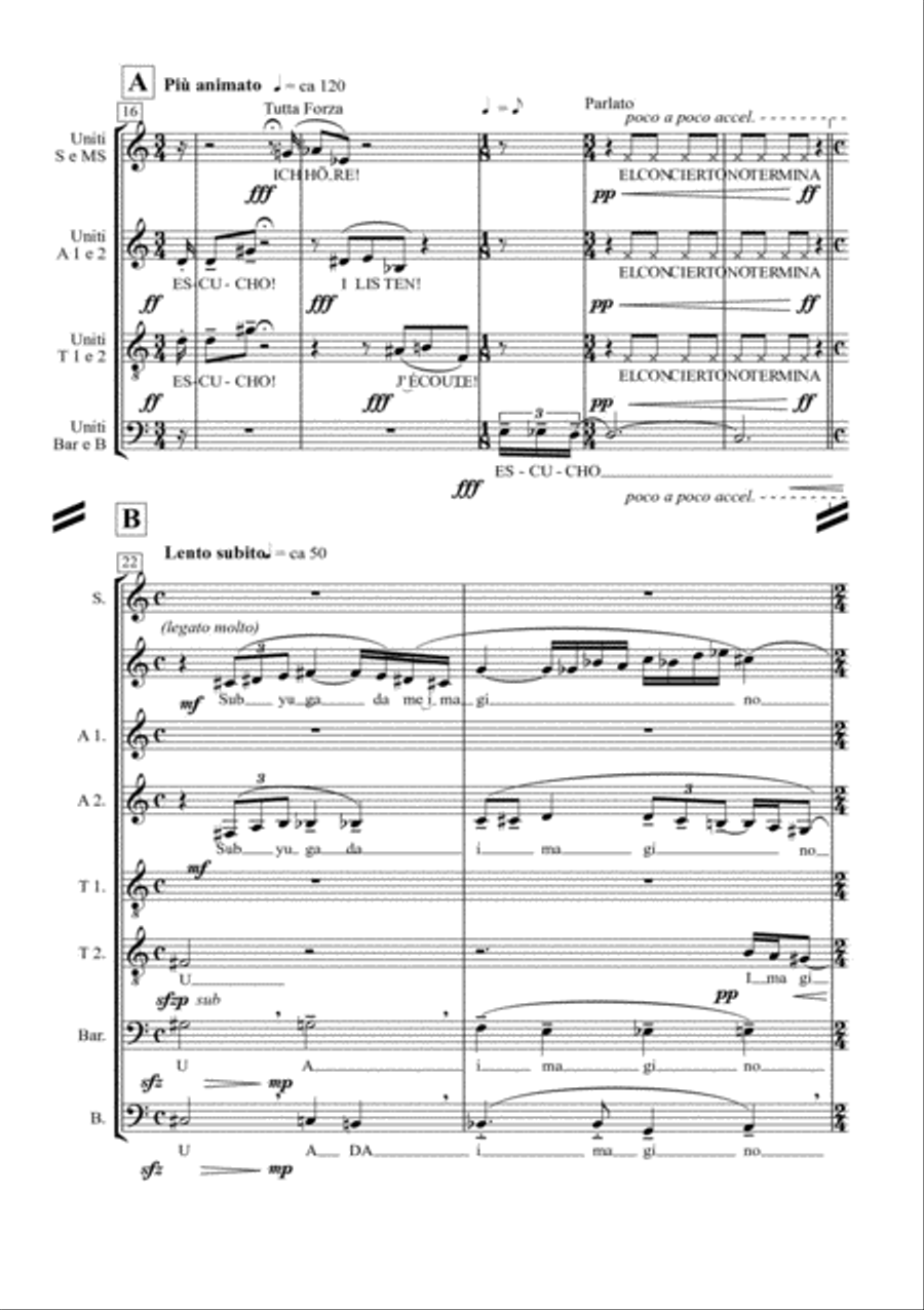 Ahora es Nada for Mixed Choir (SSAATTBB) SSAATTBB scores gallery preview page 4