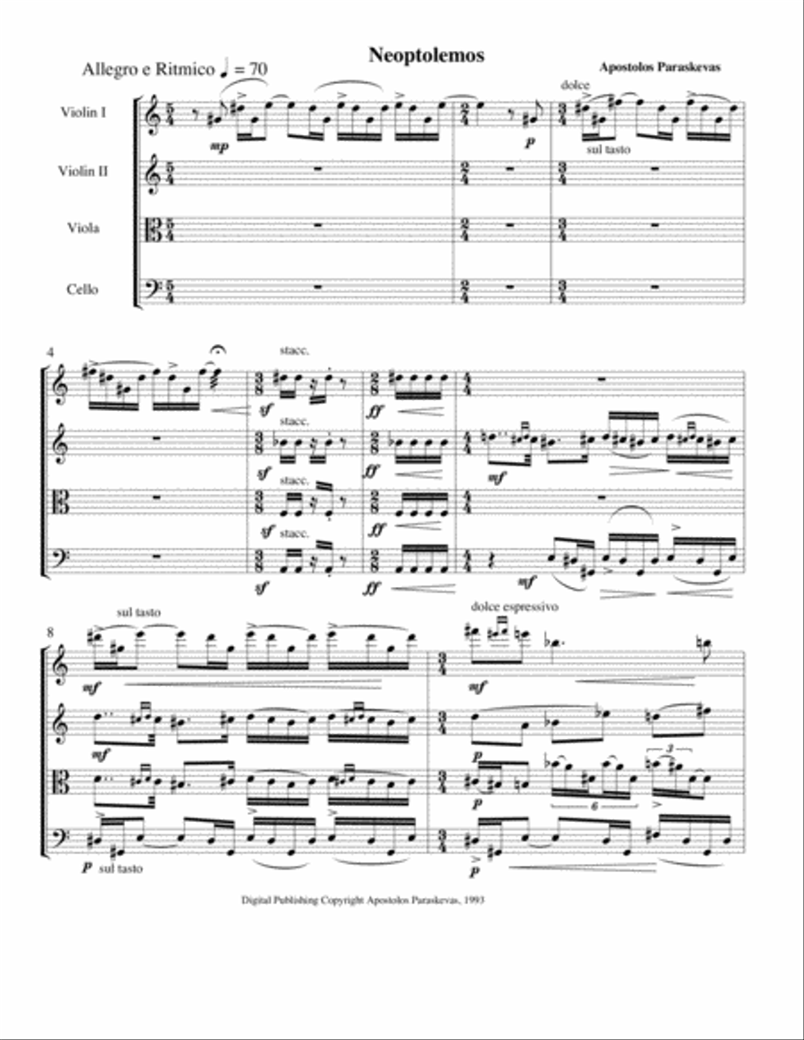 String Quartet No 1 String Quartet No 1 String Quartet scores gallery preview page 4
