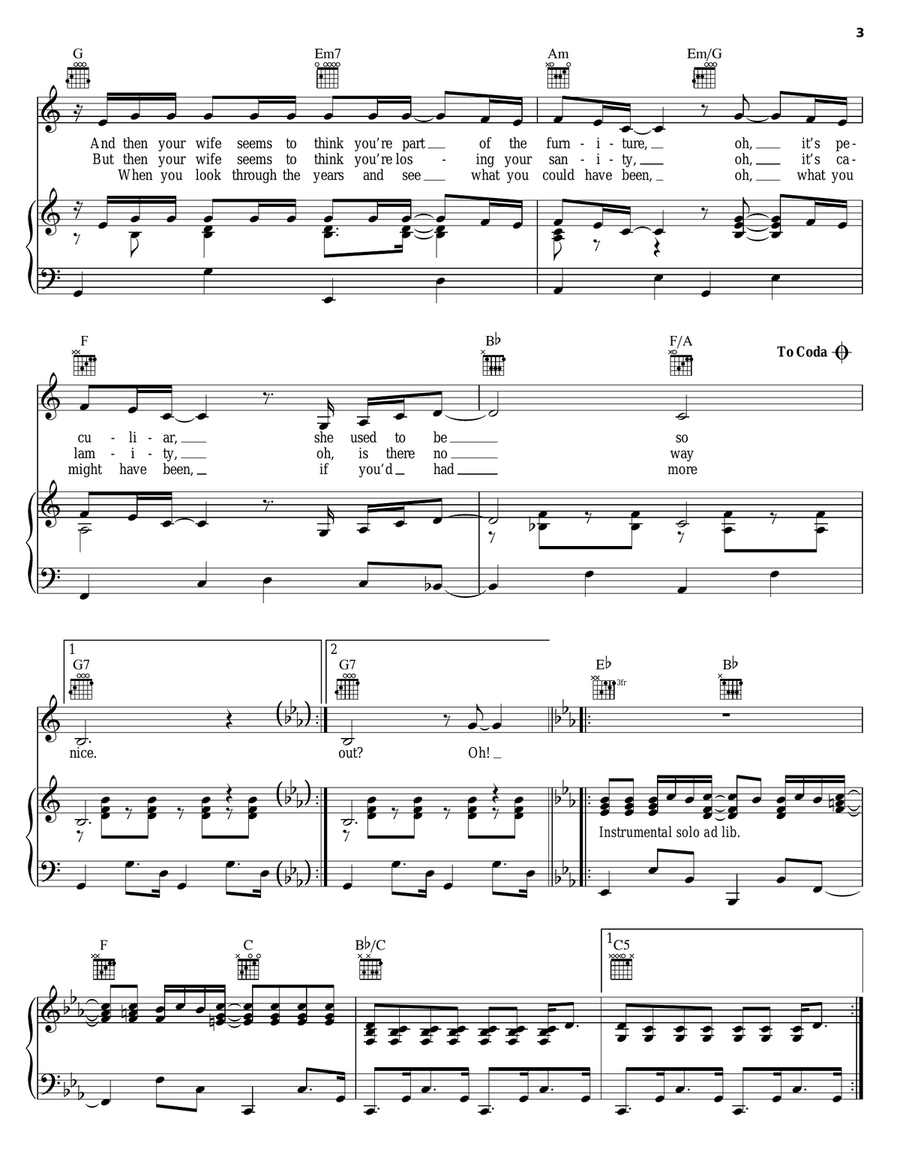 Take The Long Way Home Piano, Vocal, Guitar scores gallery preview page 3