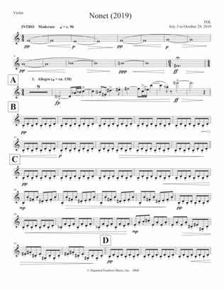 Nonet (2019) violin part