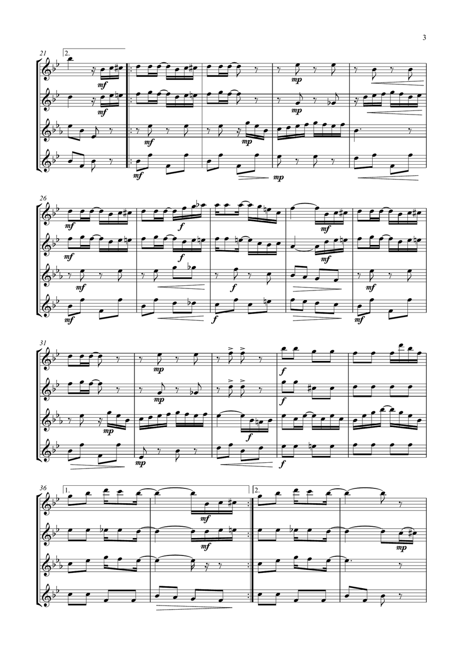 The Entertainer. For Saxophone Quartet Saxophone Quartet scores gallery preview page 3