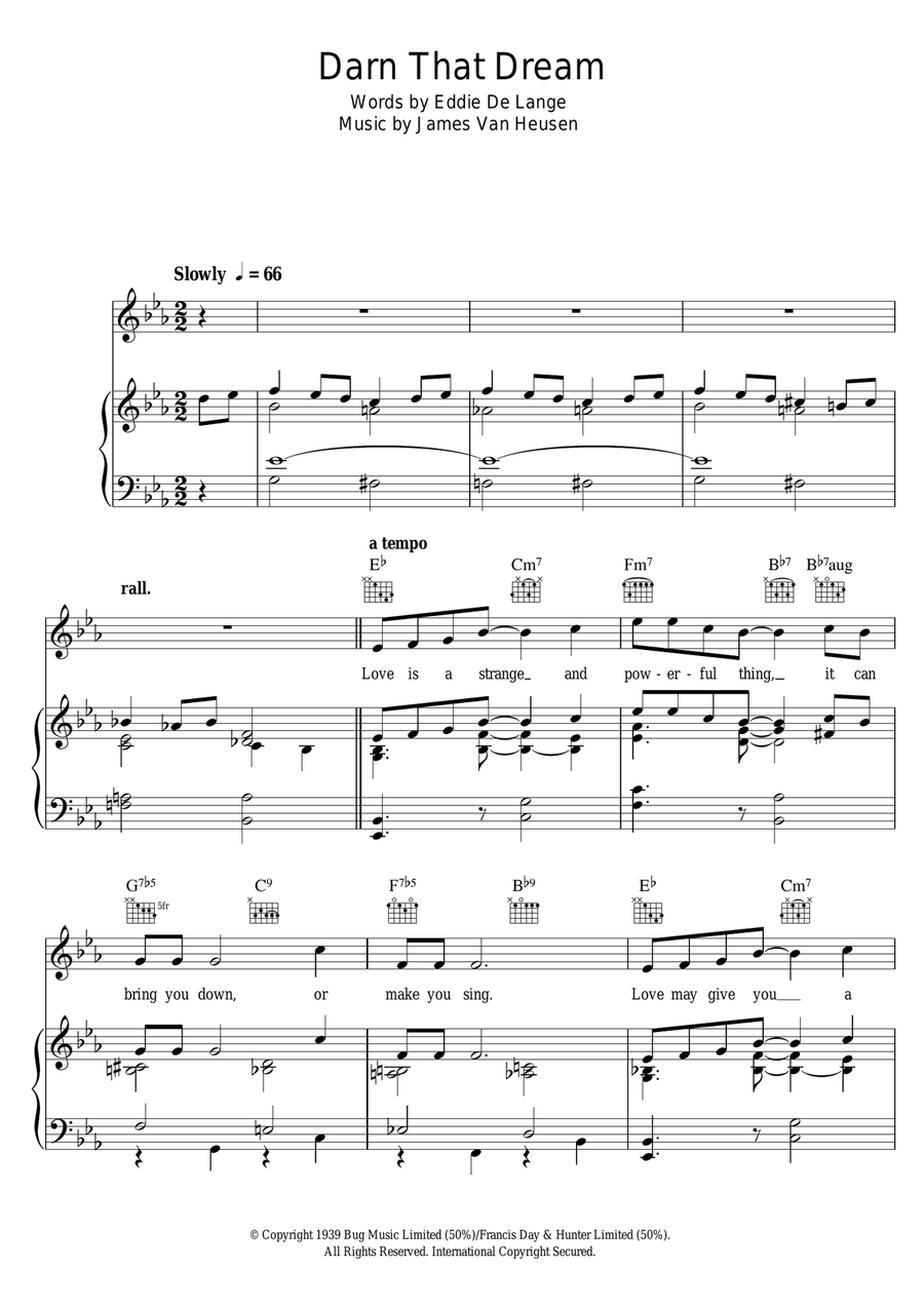 Darn That Dream Piano, Vocal scores gallery preview page 1