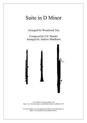 Book cover for Suite in D Minor arranged for Woodwind Trio