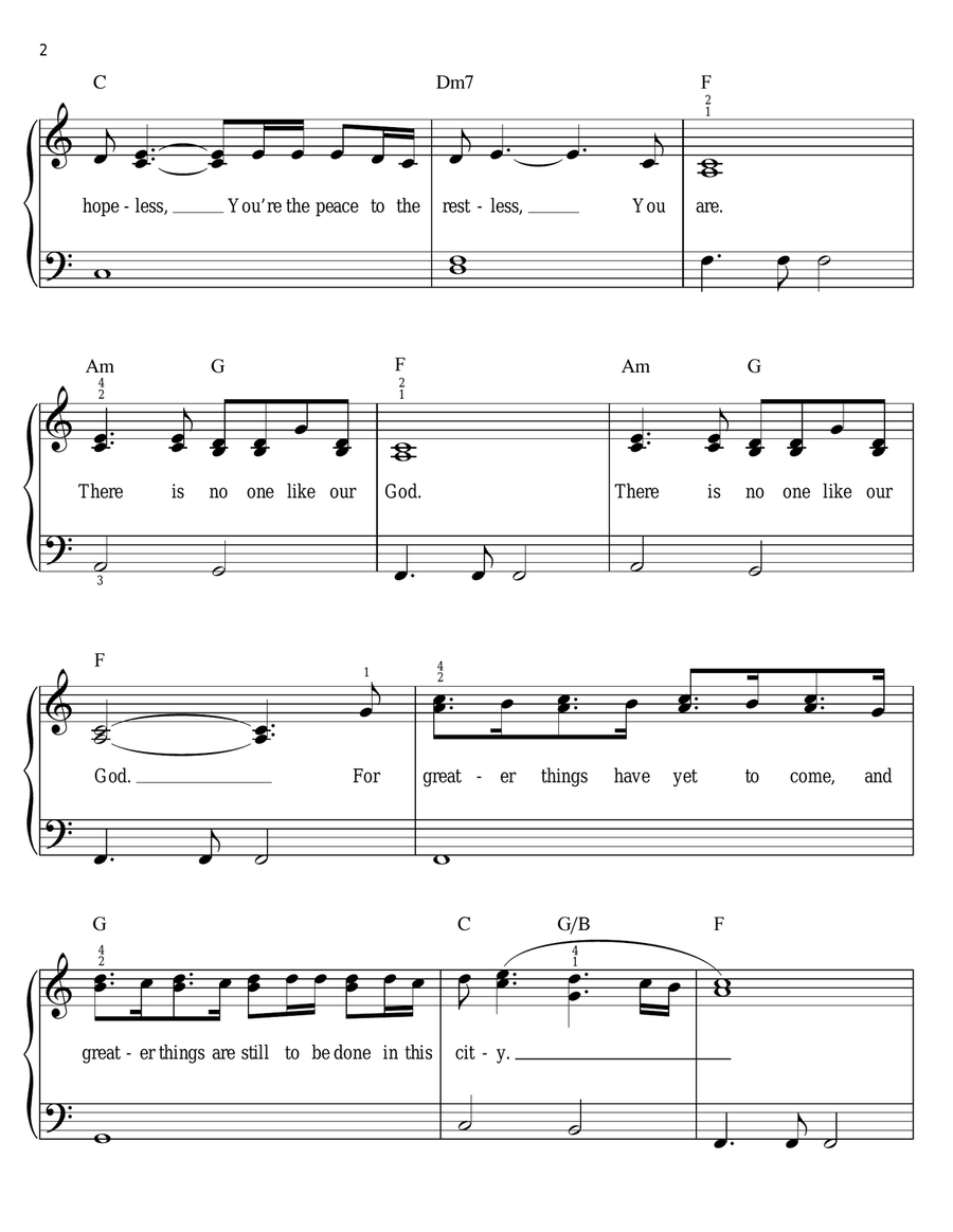 God Of This City God Of This City Easy Piano scores gallery preview page 2