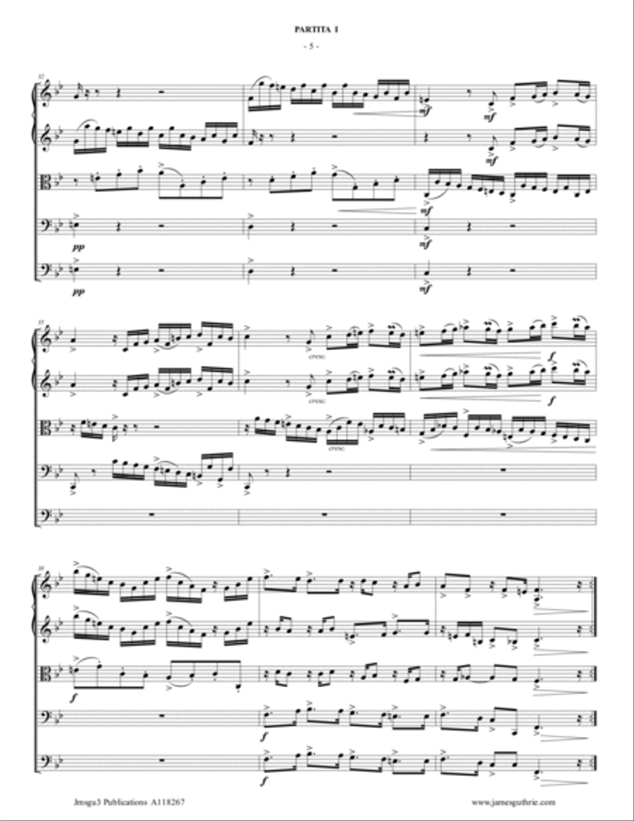 BACH: Six Partitas Complete BWV 825-830 for String Orchestra String Orchestra scores gallery preview page 5