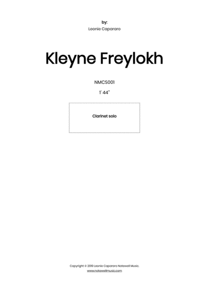 Kleyne Freylokh (Clarinet solo, piano acc.) image number null