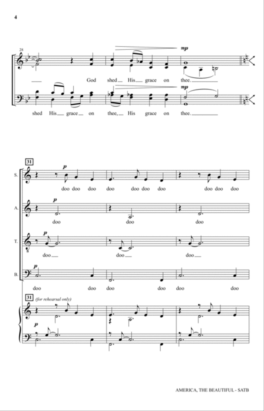 America, The Beautiful America, The Beautiful 4-Part scores gallery preview page 3