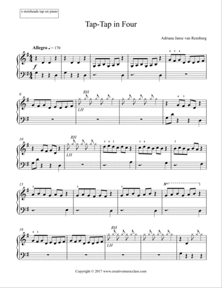 Tap-Tap in Four Tap-Tap in Four Piano Solo scores gallery preview page 1