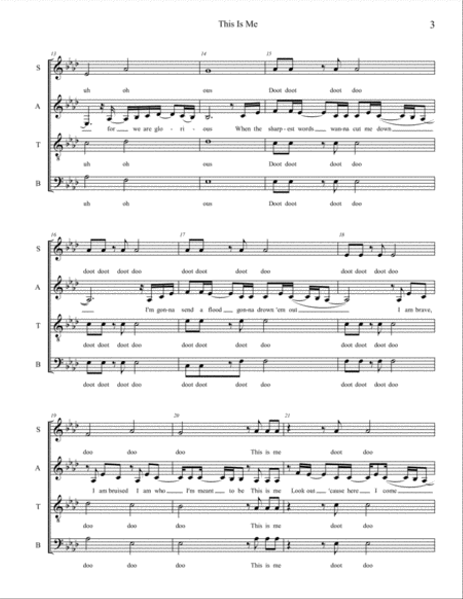 This Is Me 4-Part scores gallery preview page 3