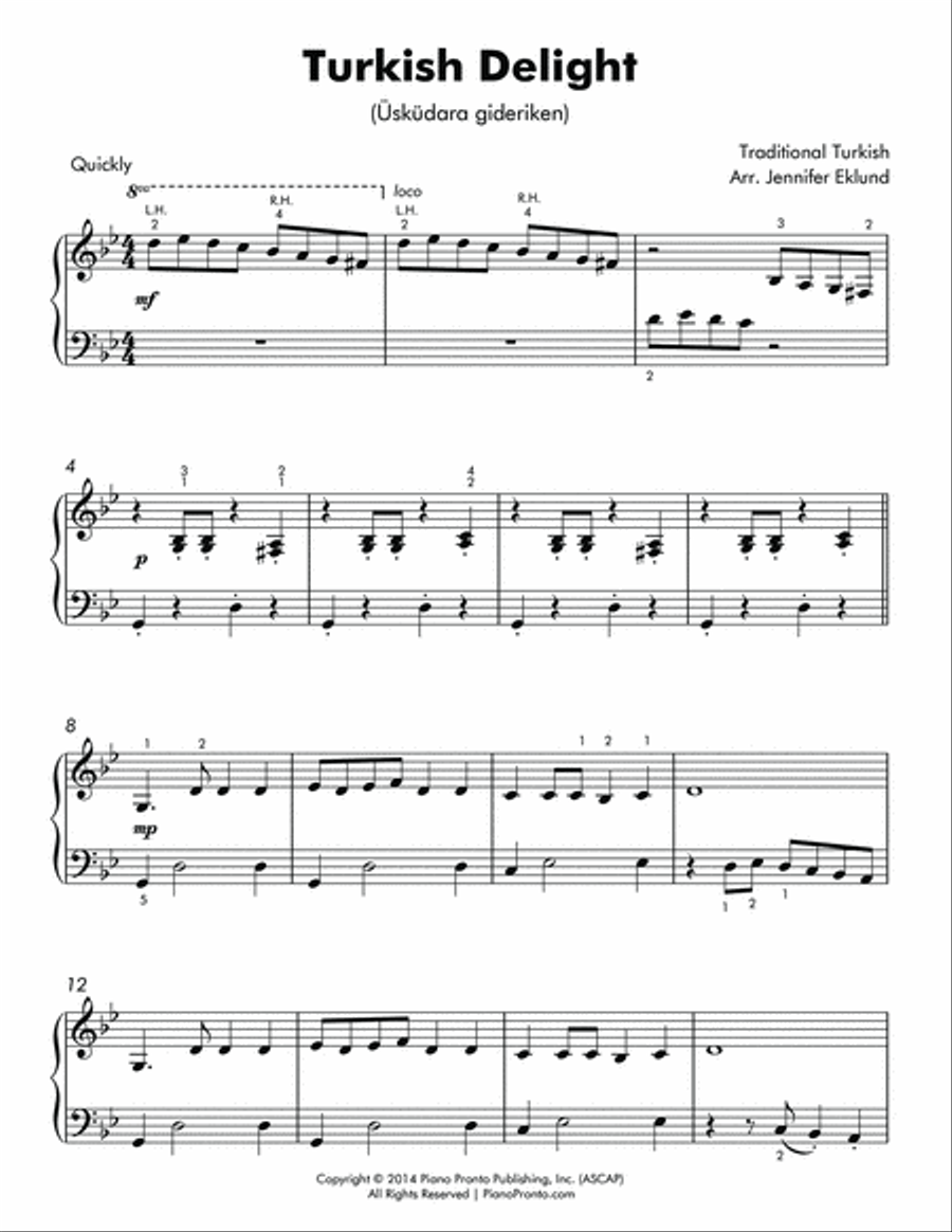 Turkish Delight (Uskudara gideriken) (Easy Piano Solo) Piano Method scores gallery preview page 2