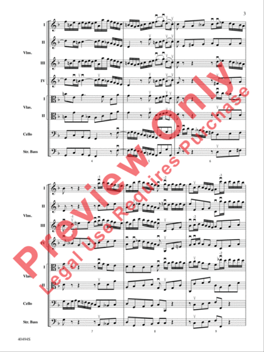 Brandenburg Concerto No. 1 in F Major String Orchestra scores gallery preview page 4