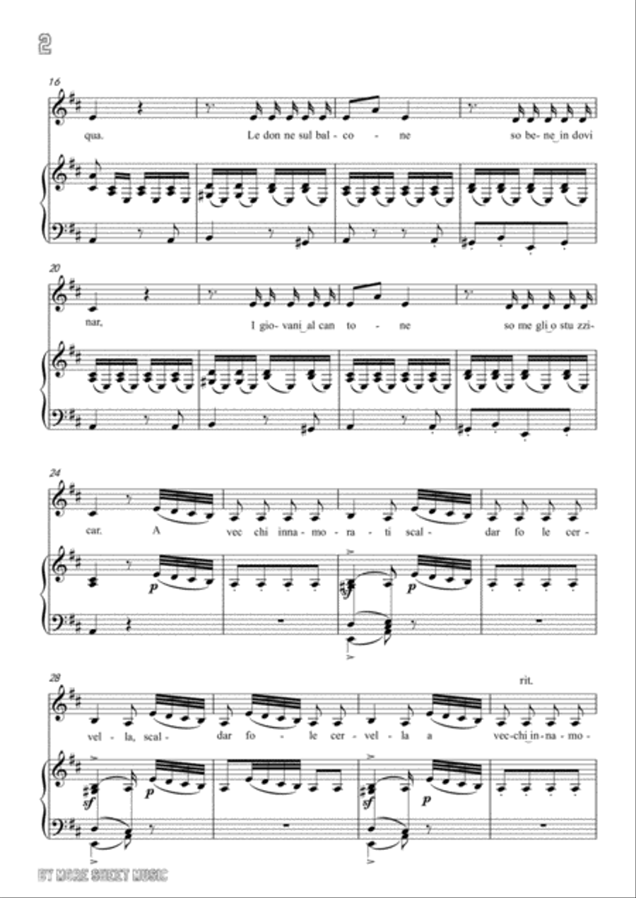 Paisiello-Chi Vuol la zingarella in D Major,for Voice and Piano Voice Solo scores gallery preview page 4