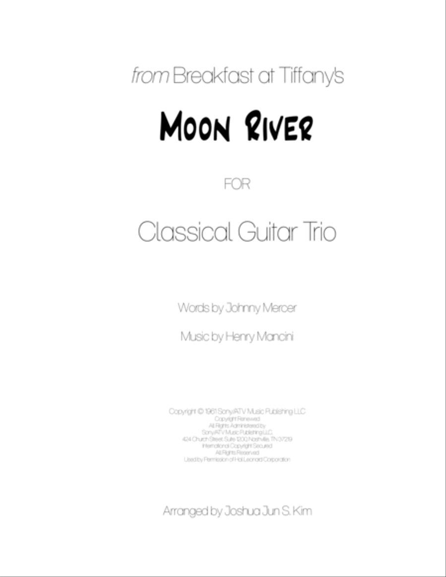 Moon river classical guitar on sale