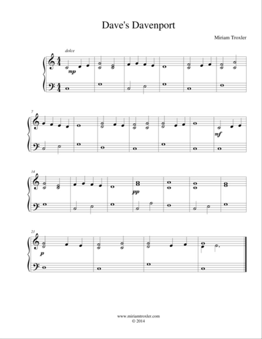 Dave's Davenport Piano Method scores gallery preview page 1