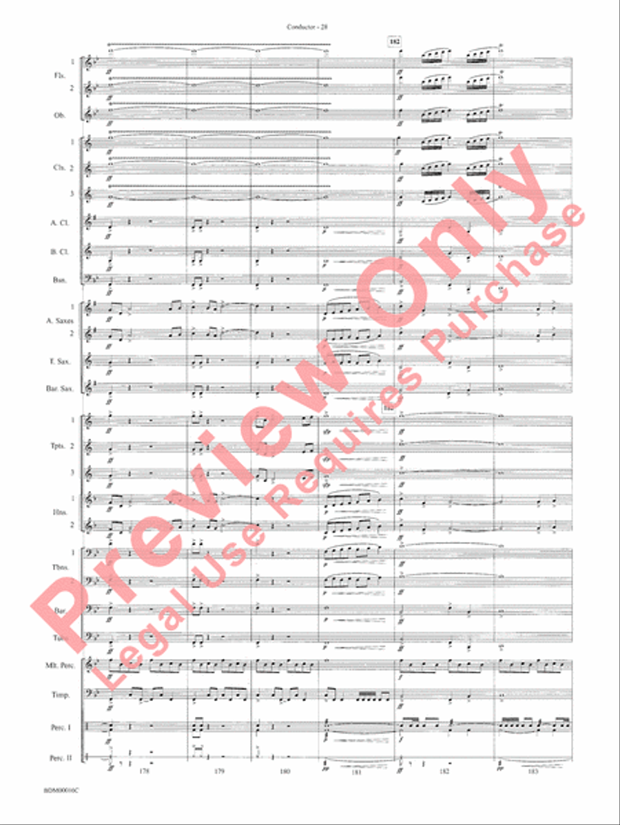 To Challenge the Sky and Heavens Above Concert Band scores gallery preview page 31