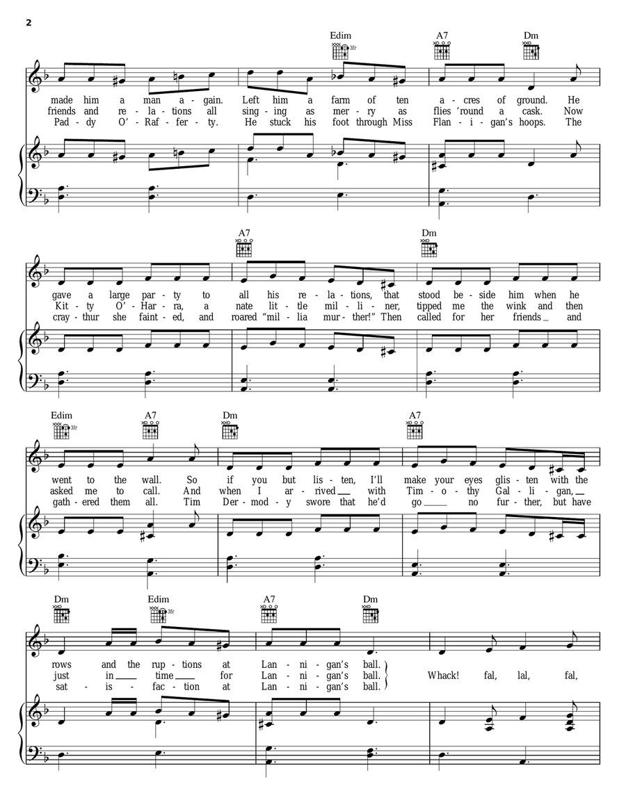 Lannigan's Ball Lannigan's Ball Piano, Vocal, Guitar scores gallery preview page 2