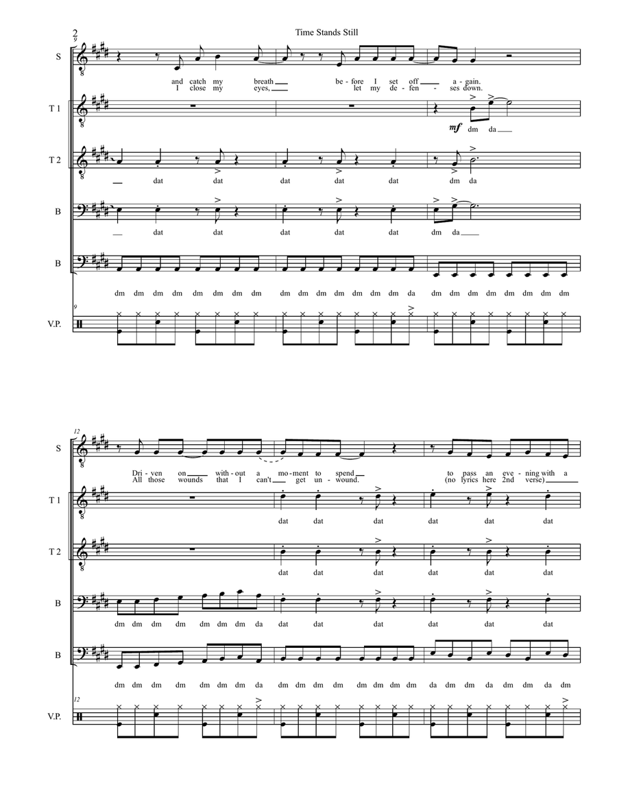 Time Stand Still Time Stand Still TTBB scores gallery preview page 2