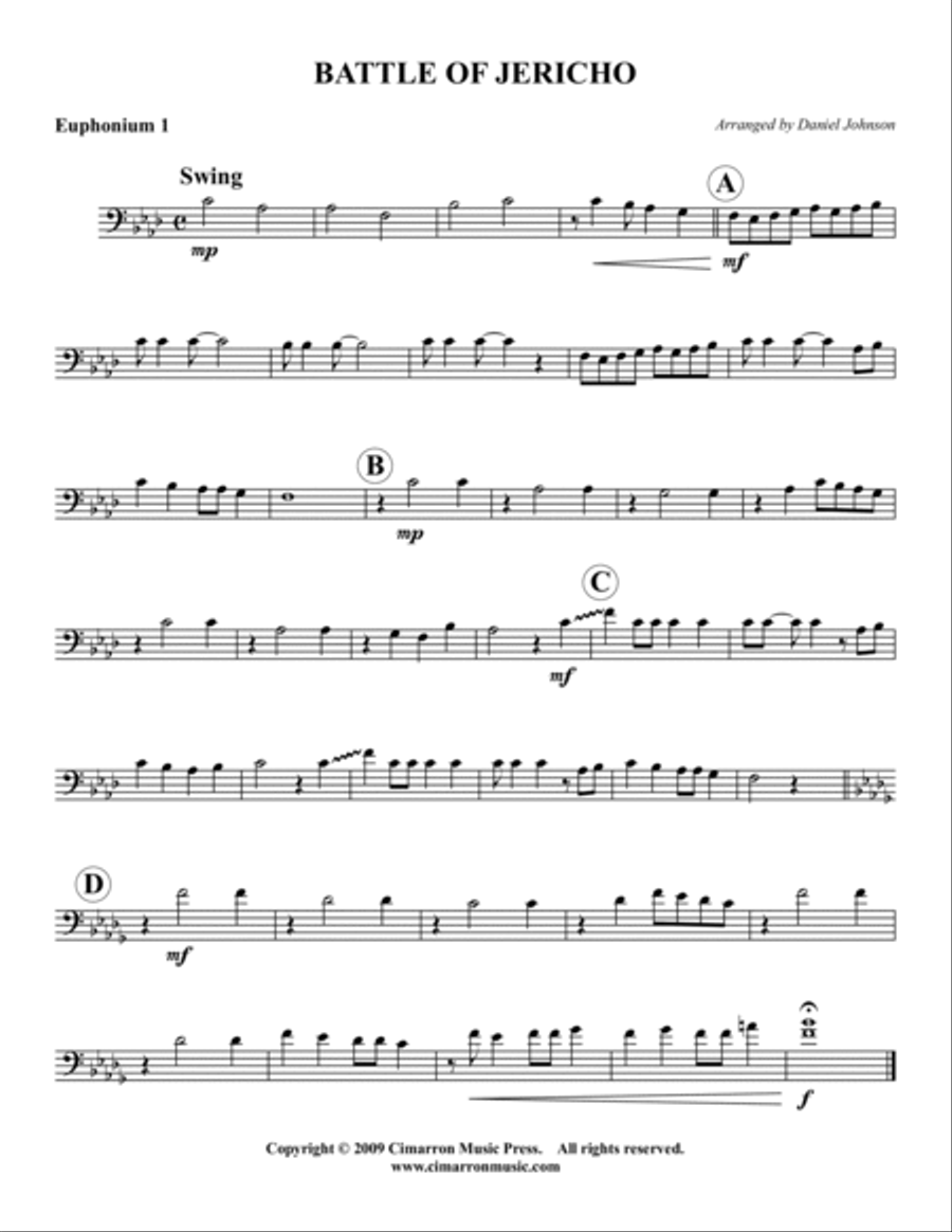 Battle of Jericho Brass Trio scores gallery preview page 2