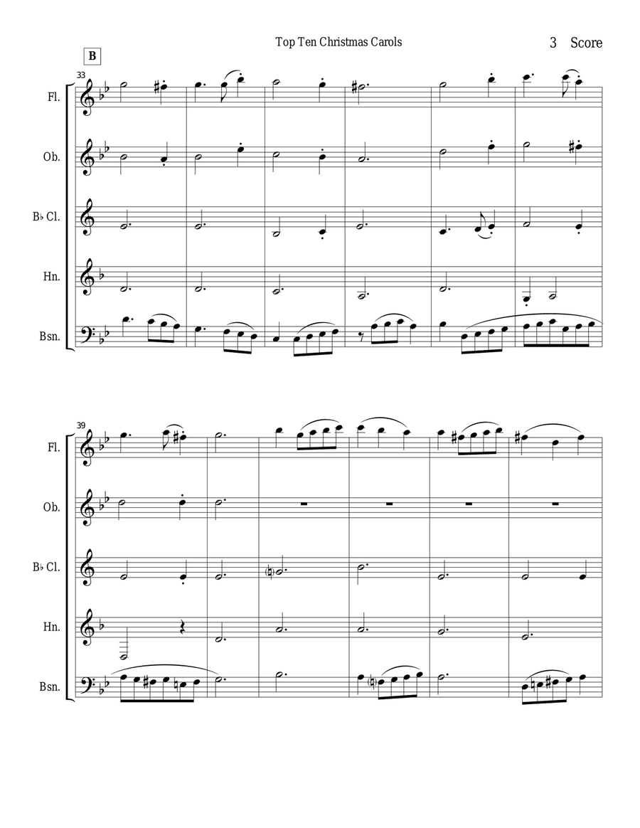 Coventry Carol for Woodwind Quintet Woodwind Quintet scores gallery preview page 3