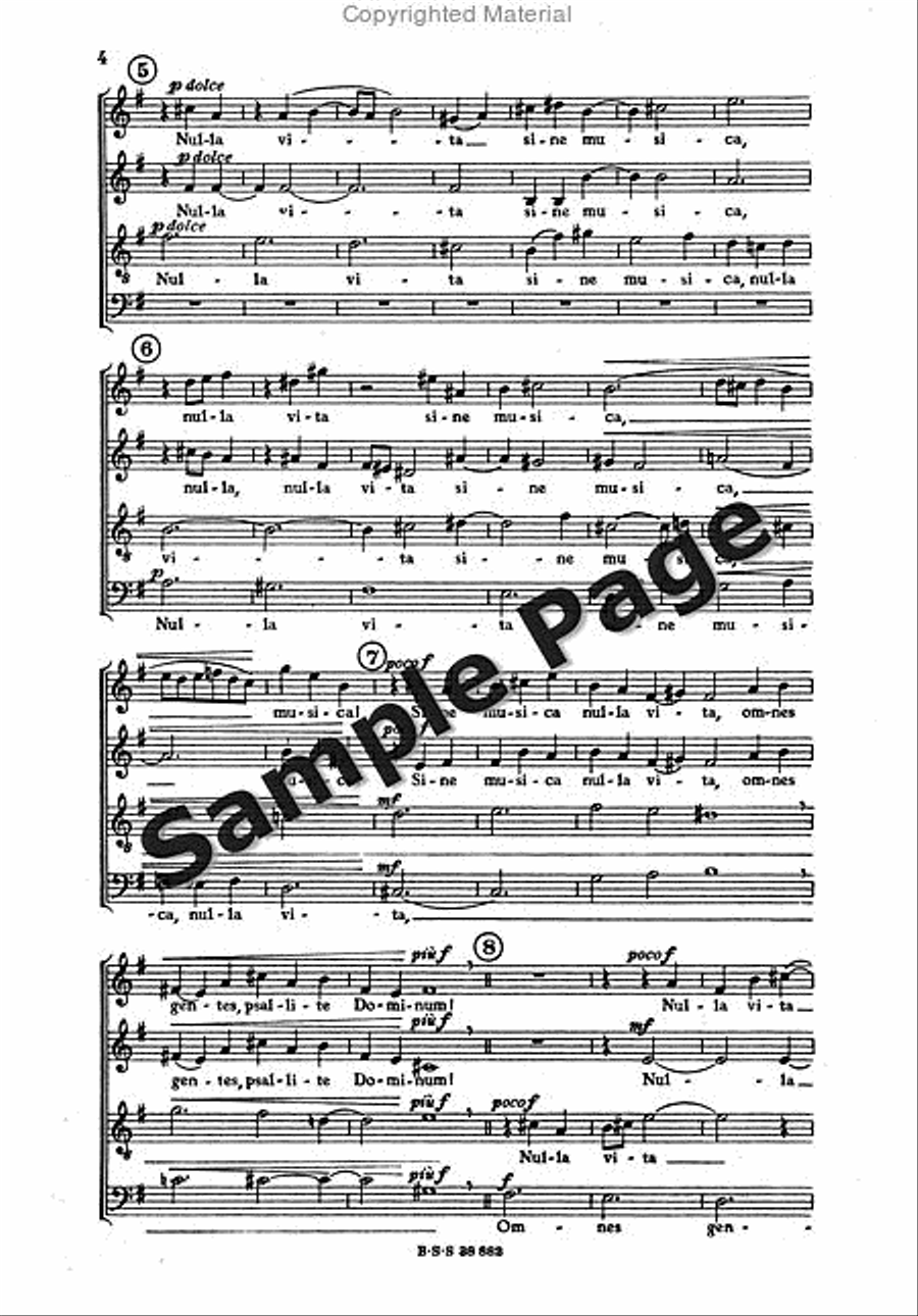 Nulla Vita Sine Musica Score 4-Part scores gallery preview page 4