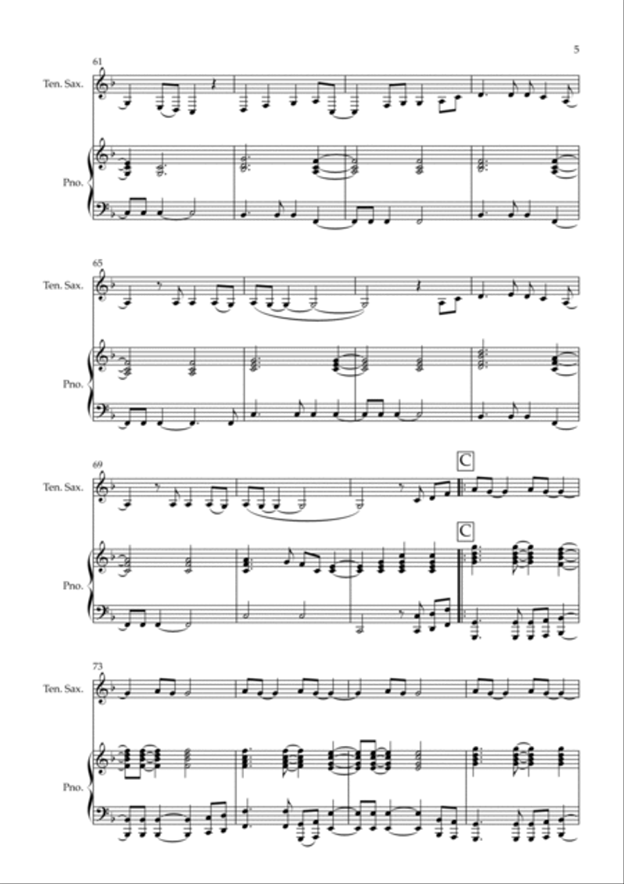Paradise Tenor Saxophone scores gallery preview page 5