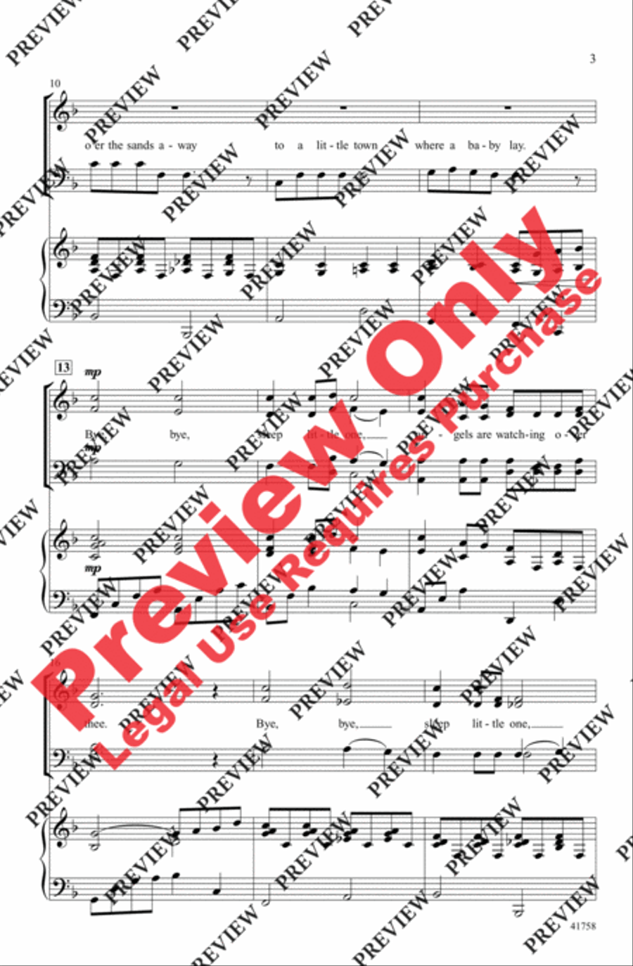 A Christmas Lullaby A Christmas Lullaby 4-Part scores gallery preview page 3