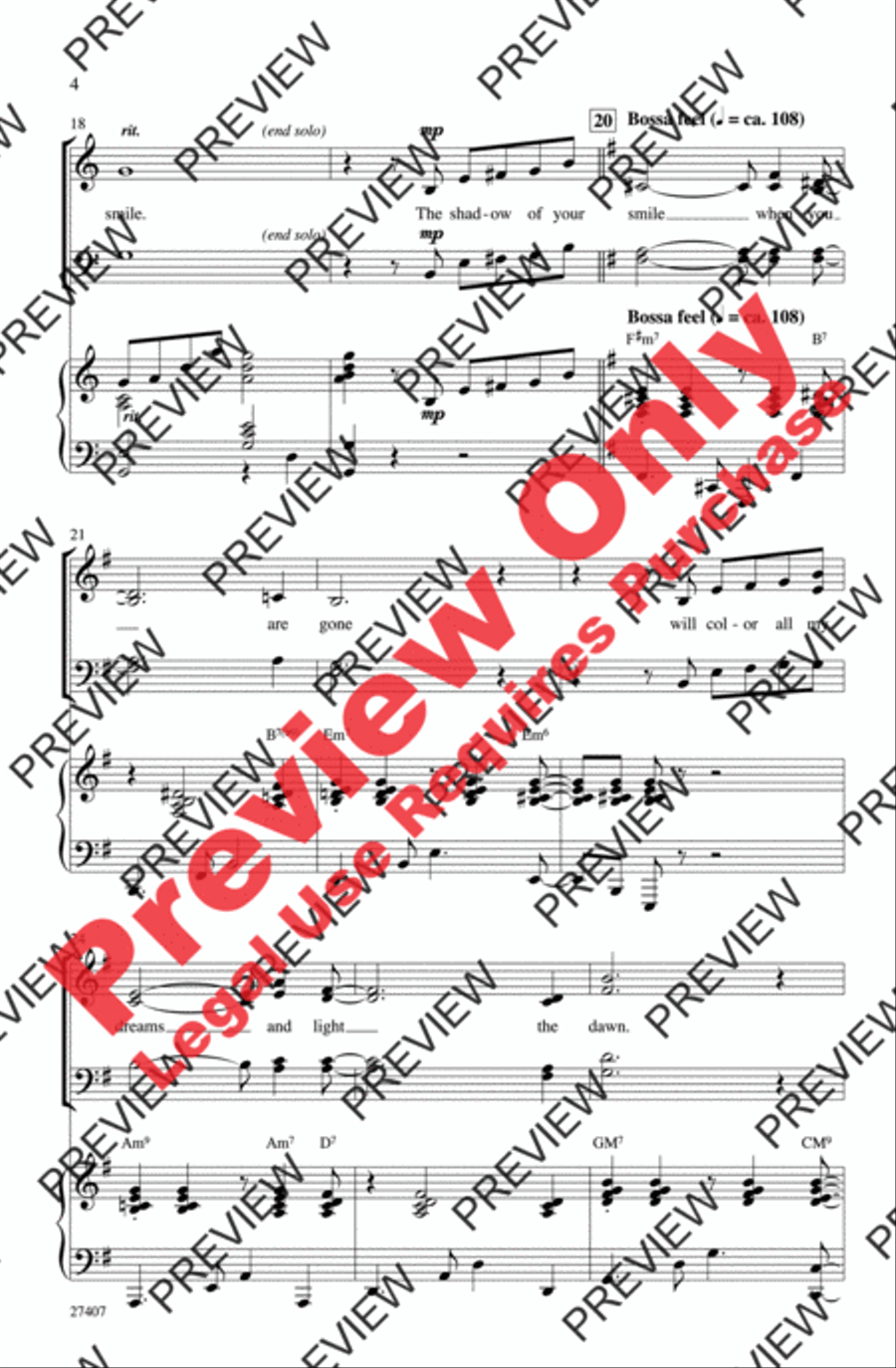 The Shadow of Your Smile 4-Part scores gallery preview page 4