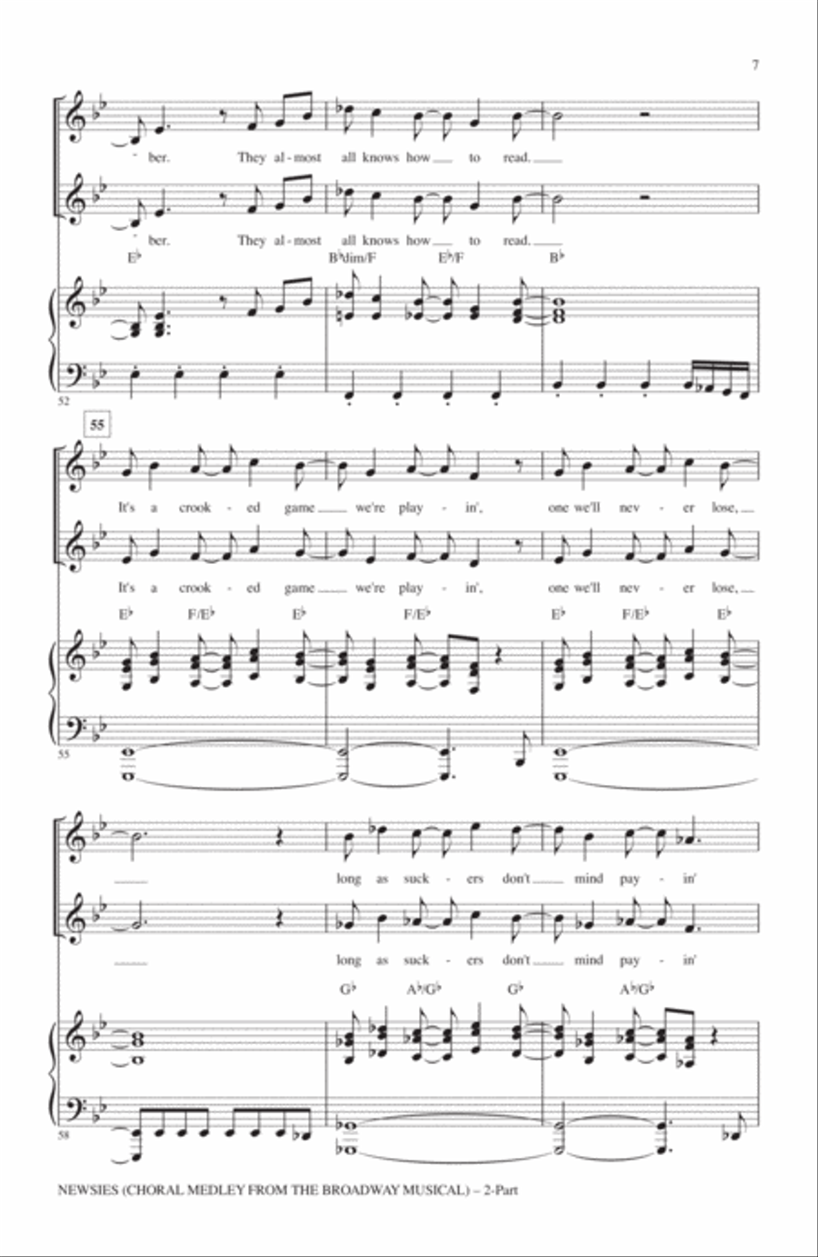 Newsies (Choral Medley) Newsies (Choral Medley) 2-Part scores gallery preview page 6
