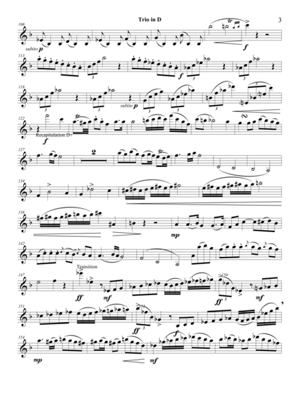 Trio for Clarinet in A, Violin, and Piano in D major--1st movement ONLY image number null