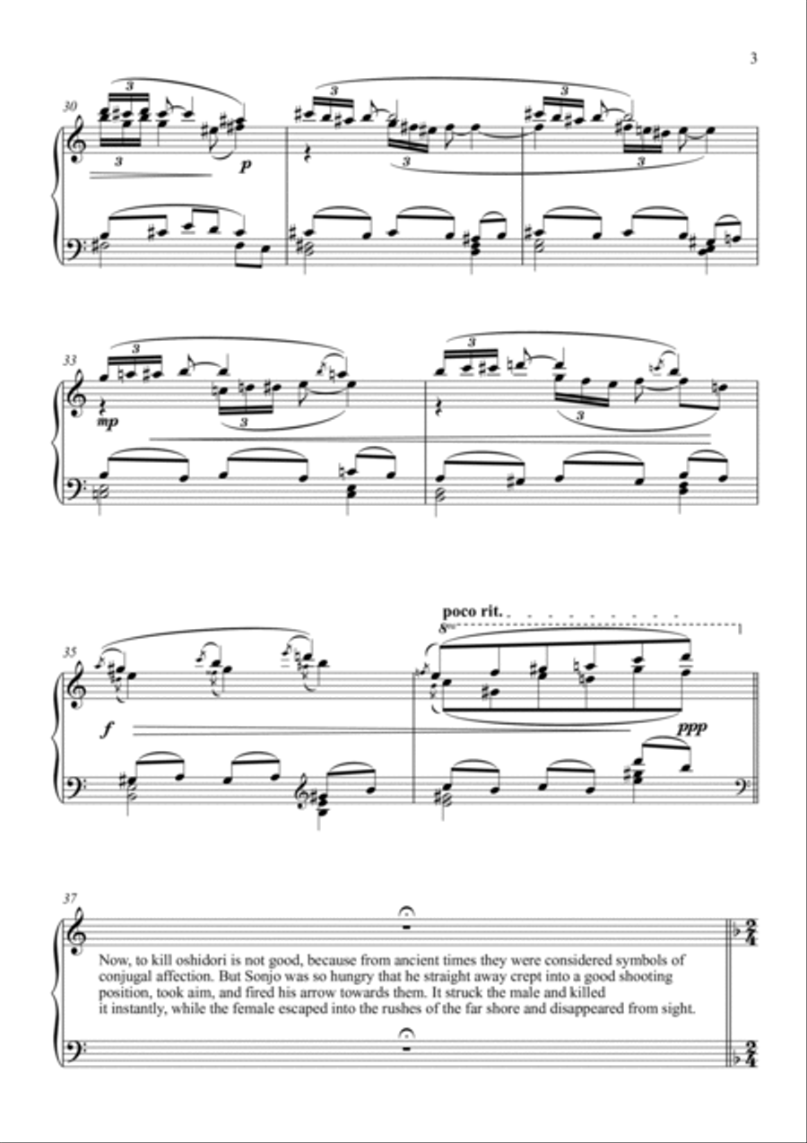 Oshidori, a melodrama for piano solo Chamber Music scores gallery preview page 3