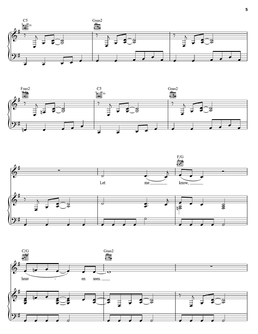 Far Away Piano, Vocal, Guitar scores gallery preview page 5