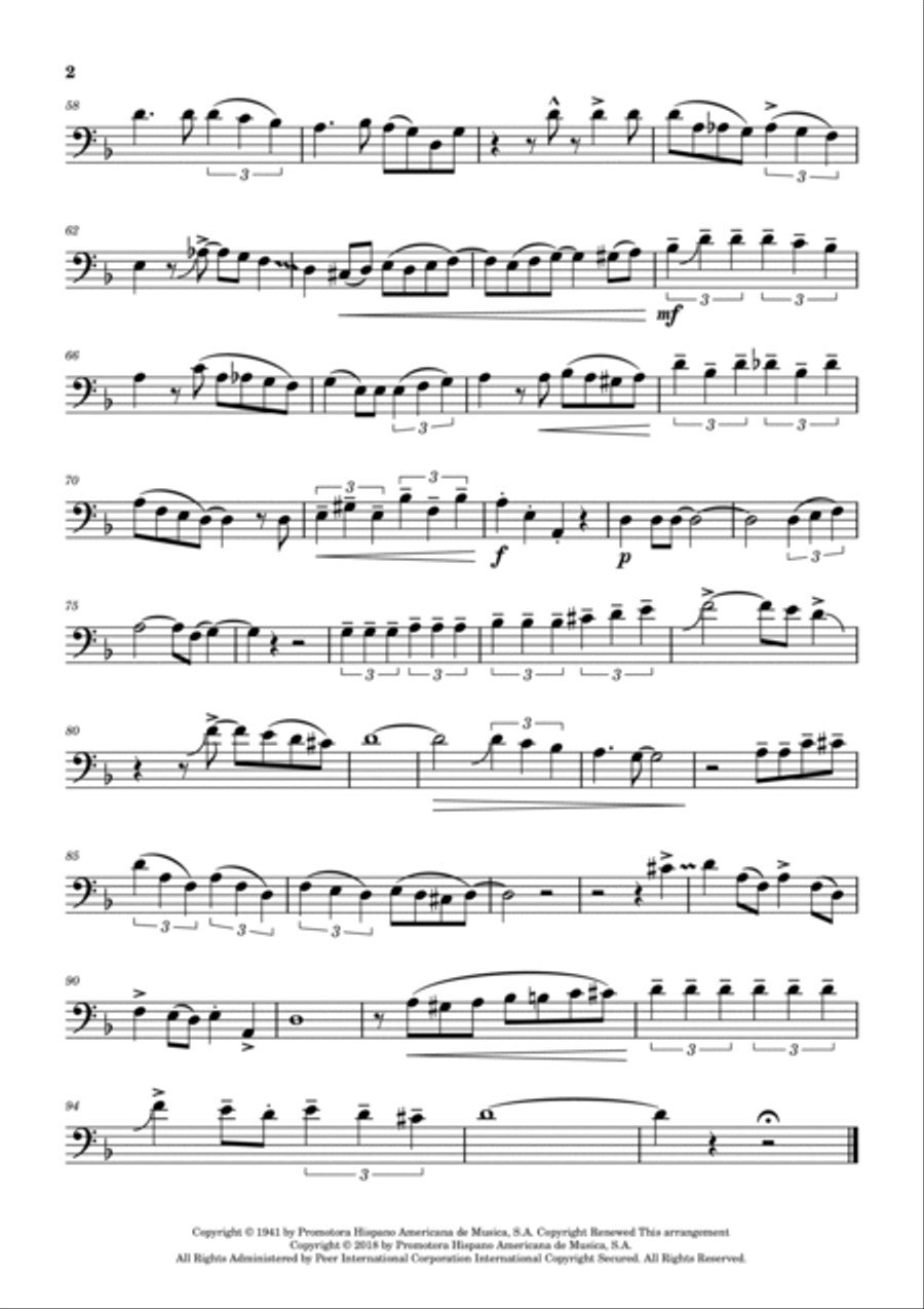Bésame Mucho Trombone Solo scores gallery preview page 2