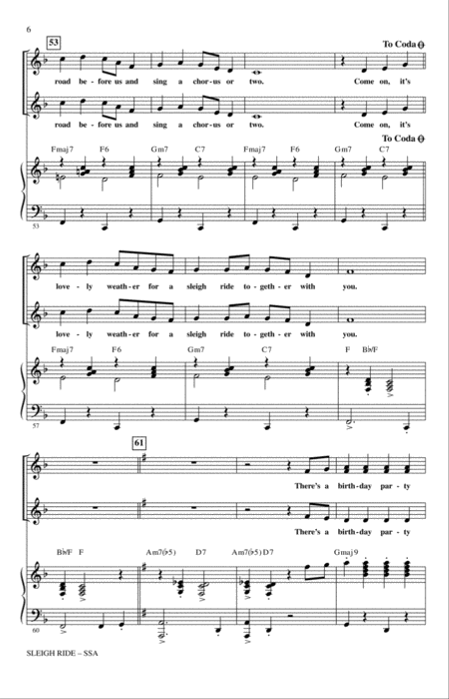 Sleigh Ride (arr. Mark Brymer) SSA scores gallery preview page 5