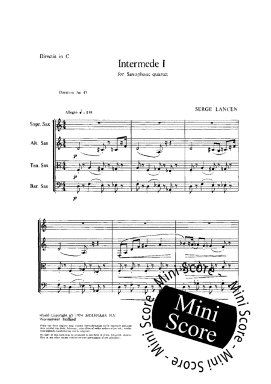 Intermede I Saxophone Quartet scores gallery preview page 3